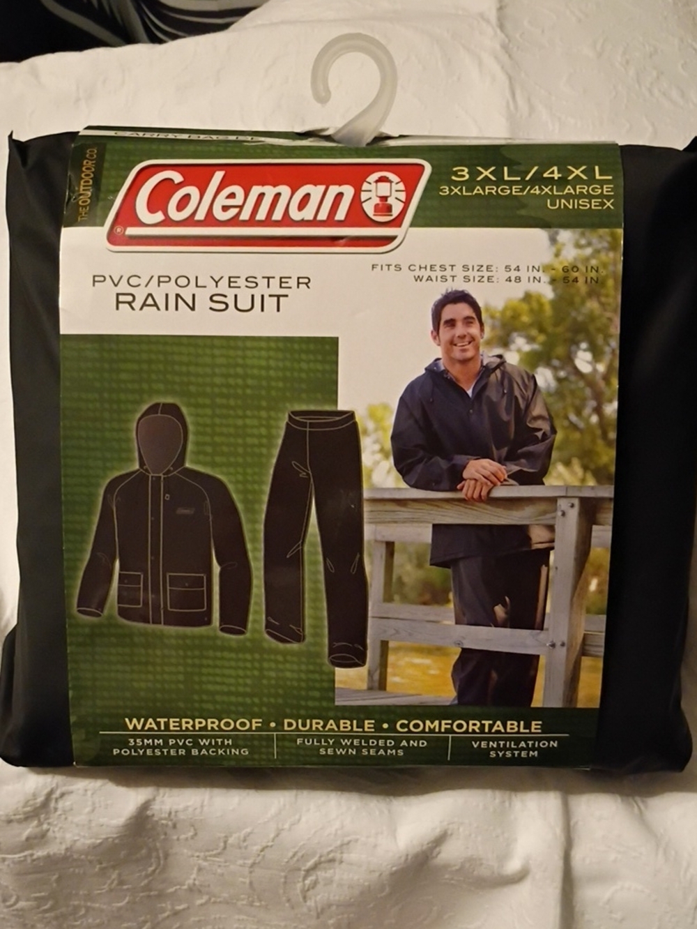 Coleman Black PVC/Polyester Rain Suit Jacket & Pants